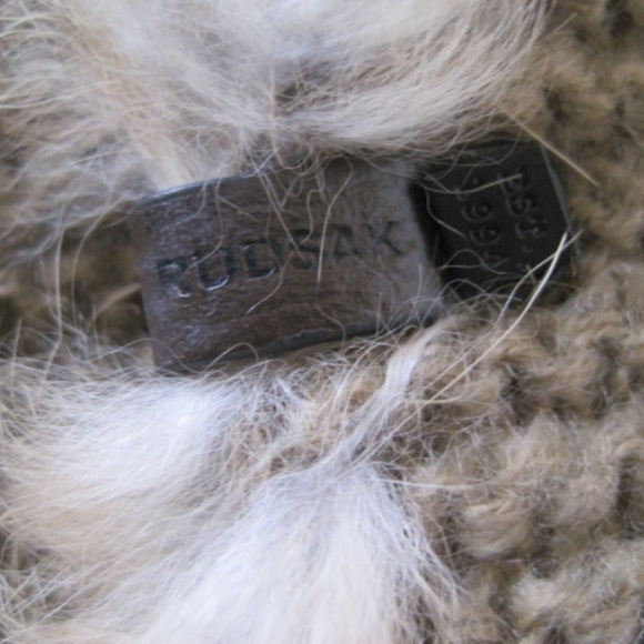 Rudsak Cable Knit Infinity Scarf w/Rabbit Fur - Picture 5 of 5